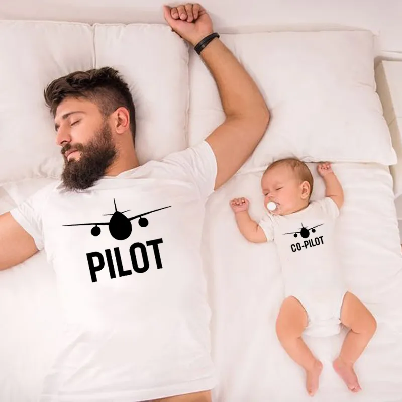 Funny Pilot Co pilot Family Matching Clothes Father and Son Matching Shirts Dad and Son Family